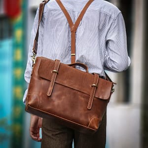 Genuine Leather Handbag Men's Briefcase