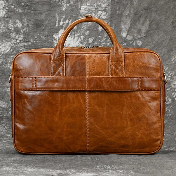 Genuine Leather Fit 16" Laptop Business Handbag - Image 2