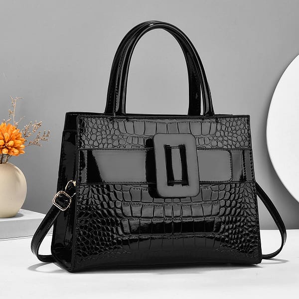 Premium Crocodile Pattern Leather Handbag