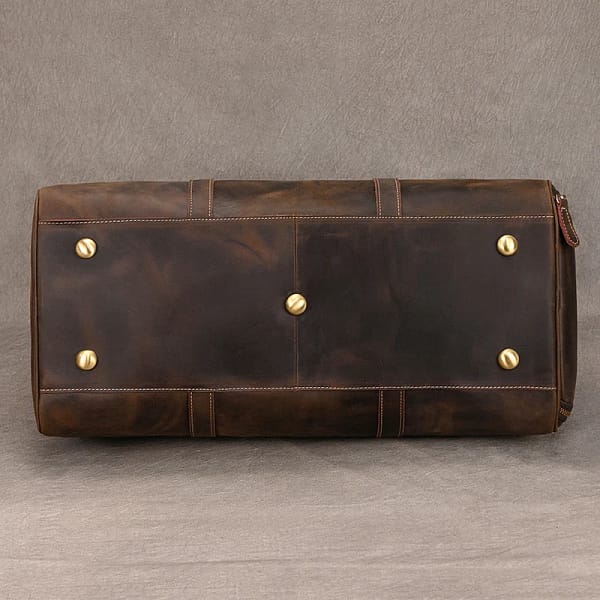 Vintage Leather Travel Duffle Bag - Image 2