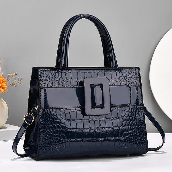 Premium Crocodile Pattern Leather Handbag - Image 2