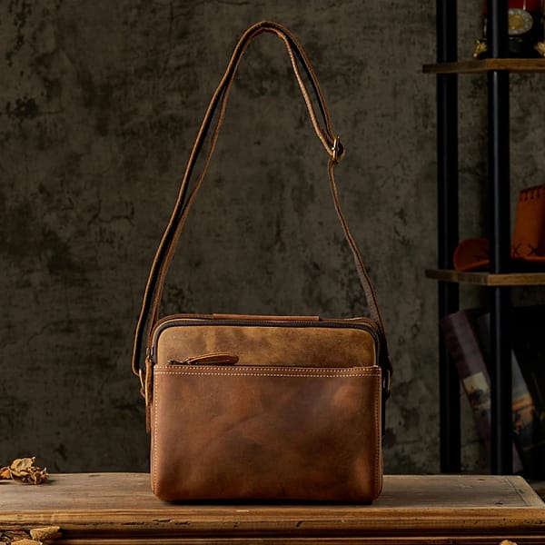 Handmade Vintage Genuine Leather Shoulder Bag - Image 2