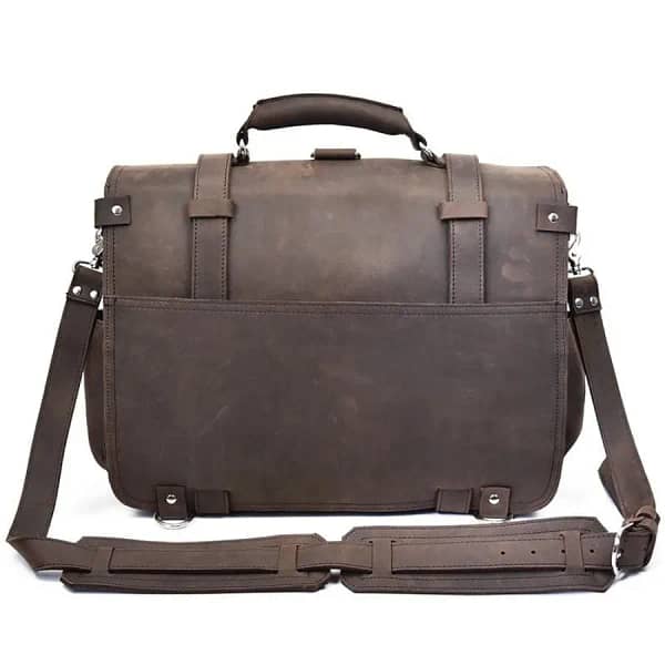 Vintage Leather Messenger Bag - Image 2