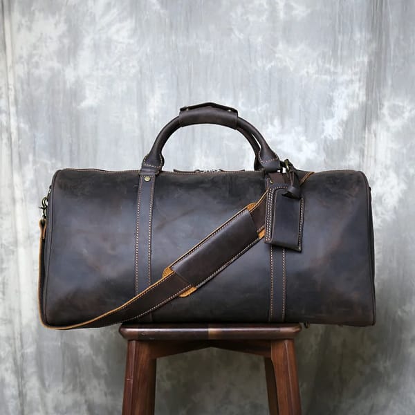 Retro Leather Travel Bag for Men