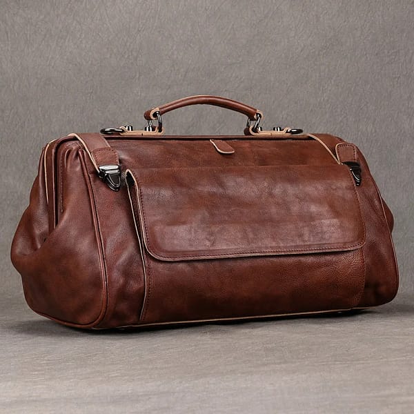 Genuine Leather Carry On Luggage Bag